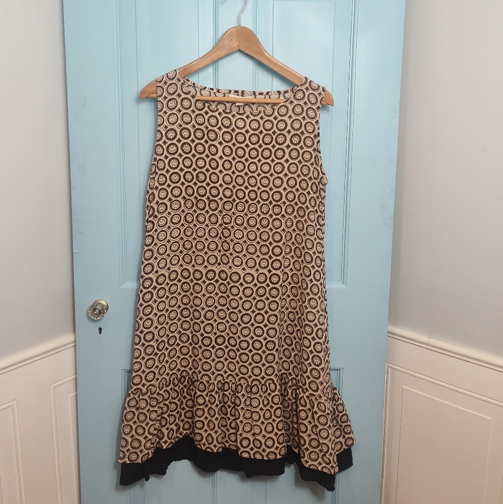 Mata Traders Black and Cream Circle Midi Dress